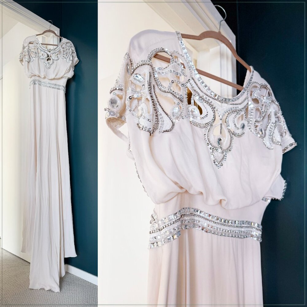 $6900 Temperley London Jean Crystal Embellished Art Deco Runway Bridal Gown - Picture 7 of 16